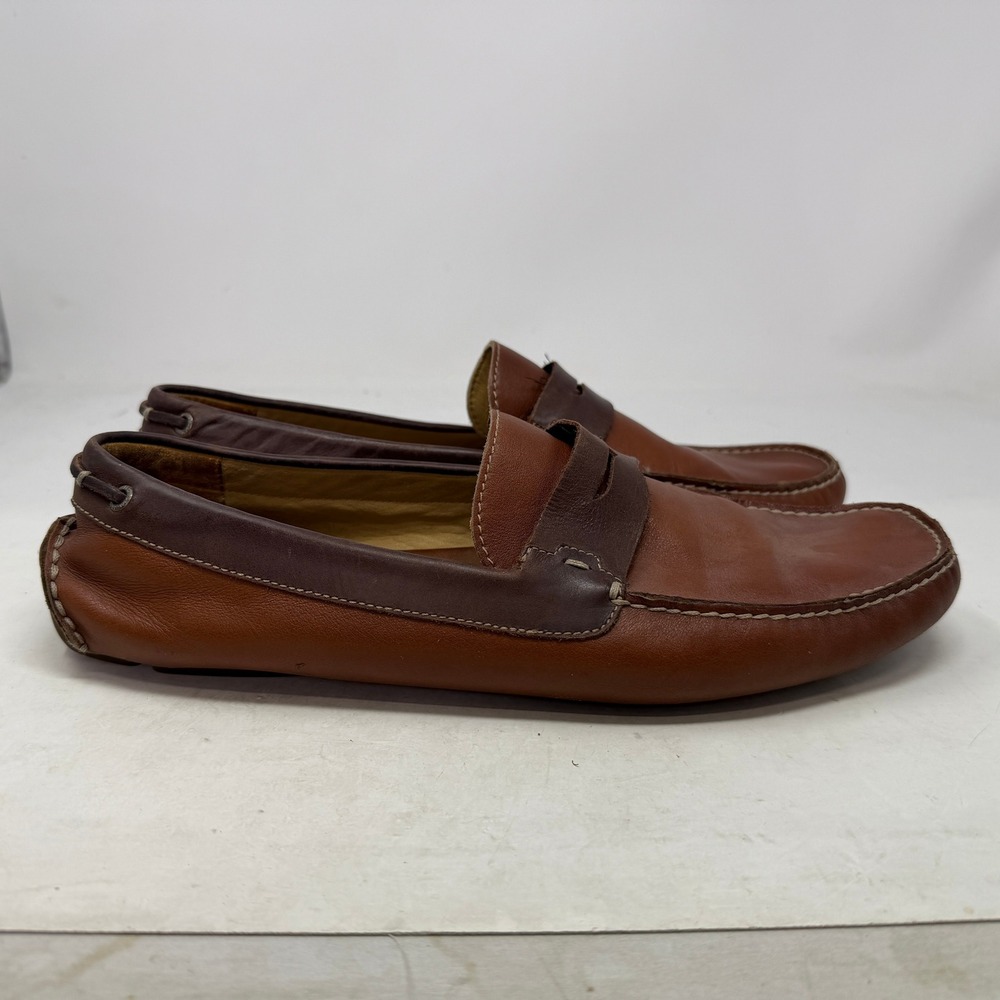 Johnston & Murphy Loafers Mens 11.5 25-2106 Brown Two Tone Leather J&M Flex EUC